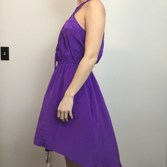 Rebecca Taylor Purple High Neck Netted Dress - Picture 2 of 8